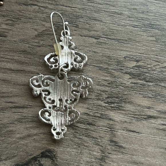 Boho Statement Earring Bundle of 3 - Silver & Bronze Filigree Lot - Picture 10 of 15